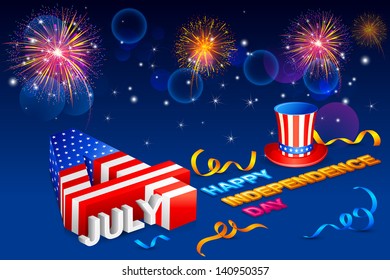 vector illustration of background for Fourth of July American Independence Day