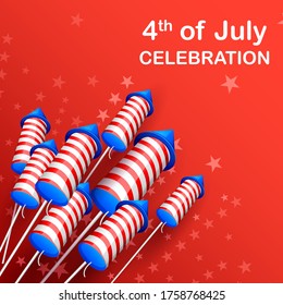 vector illustration of background for Fourth of July American Independence Day