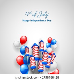 vector illustration of background for Fourth of July American Independence Day