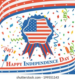 vector illustration of background of Fourth of July American Independence Day