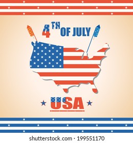 vector illustration of background of Fourth of July American Independence Day
