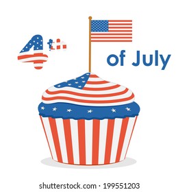 vector illustration of background of Fourth of July American Independence Day