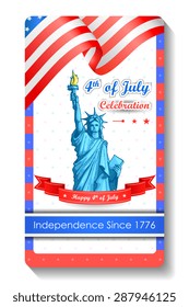 vector illustration of background for Fourth of July American Independence Day