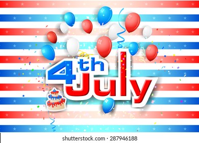 vector illustration of background for Fourth of July American Independence Day
