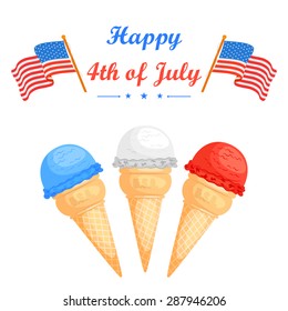 vector illustration of background for Fourth of July American Independence Day