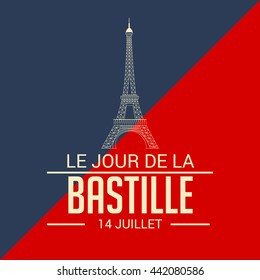 Vector illustration of a background for France Bastille Day.