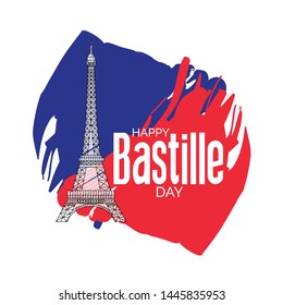 Vector illustration of a Background for the French National Day,Happy Bastille Day.