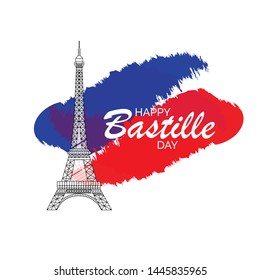 Vector illustration of a Background for the French National Day,Happy Bastille Day.