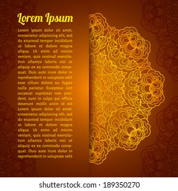 vector illustration. Background with gold lace circular ornament and place for text