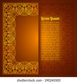 vector illustration. background with gold lace border and place for text