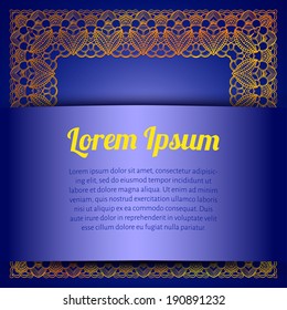 vector illustration. background with gold lace border and place for text