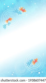Vector illustration background of goldfish swimming seen from directly above
