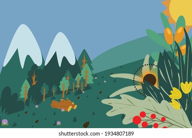 Vector illustration background. Vector graphics of your artworks to show the beauty landscape view.