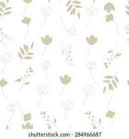 Vector illustration. Background of grass and flowers.