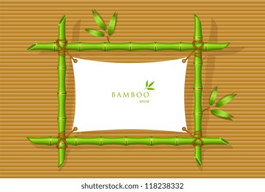 Vector illustration of Background with green bamboo frame