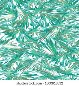 Vector illustration a background from green branches of plants. Seamless background with green elements. Abstract ornament.