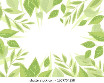 Vektorgrafik-Hintergrund mit grünen Blättern. Naturhintergrund mit Platz für Text