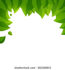 Vector Illustration of a Background with Green Leaves