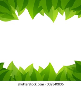 Vector Illustration of a Background with Green Leaves