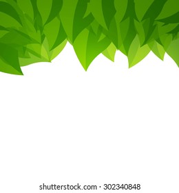 Vector Illustration of a Background with Green Leaves