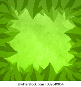 Vector Illustration of a Background with Green Leaves