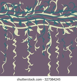Vector Illustration. Background with green leaves