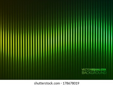 Vector Illustration Background of a Green Music Equalizer
