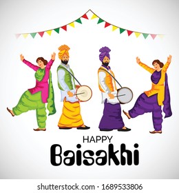 Vector illustration of a Background for Happy Baisakhi.