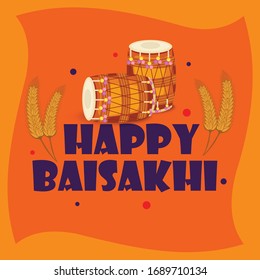 Vector illustration of a Background for Happy Baisakhi.