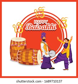 Vector illustration of a Background for Happy Baisakhi.