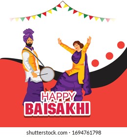 Vector illustration of a Background for Happy Baisakhi.