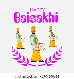 Vector illustration of a Background for Happy Baisakhi.