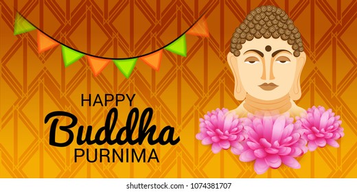 Vector illustration of a Background for Happy Buddha Purnima.