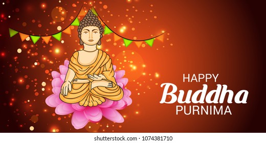 Vector illustration of a Background for Happy Buddha Purnima.
