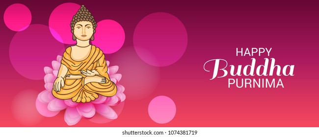 Vector illustration of a Background for Happy Buddha Purnima.