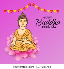Vector illustration of a Background for Happy Buddha Purnima.