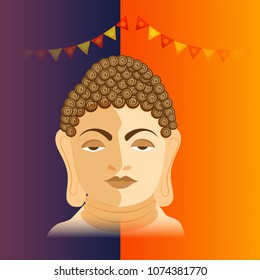 Vector illustration of a Background for Happy Buddha Purnima.