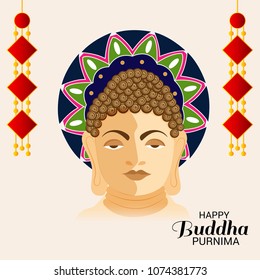 Vector illustration of a Background for Happy Buddha Purnima.