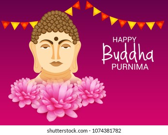 Vector illustration of a Background for Happy Buddha Purnima.
