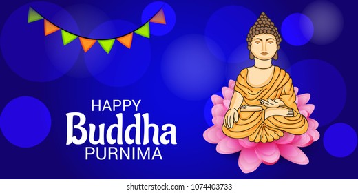 Vector illustration of a Background for Happy Buddha Purnima.