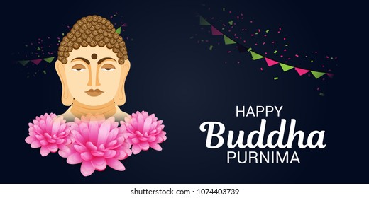 Vector illustration of a Background for Happy Buddha Purnima.
