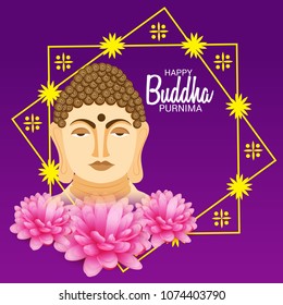 Vector illustration of a Background for Happy Buddha Purnima.