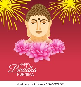 Vector illustration of a Background for Happy Buddha Purnima.