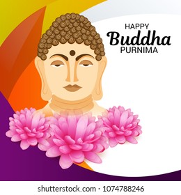 Vector illustration of a Background for Happy Buddha Purnima.