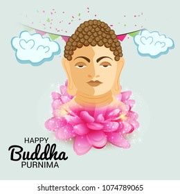 Vector illustration of a Background for Happy Buddha Purnima.