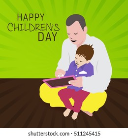 Vector illustration of a Background For Happy Children's Day.