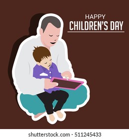 Vector illustration of a Background For Happy Children's Day.