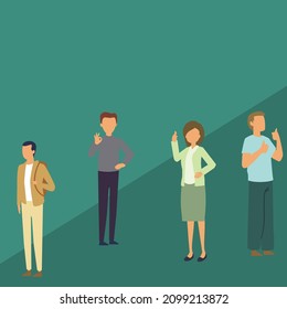 Vector Illustration Background Of Happy College Students Giving Thumbs Up Gesture After Studying Together At University Library. Learn And Study In Campus Life Concept.Graphic Design Vector