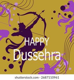 Ilustração vetorial Fundo da saudação Happy Dussehra