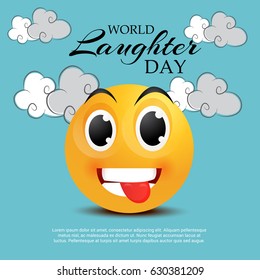 Vector illustration of a Background with happy face for World Laughter Day.